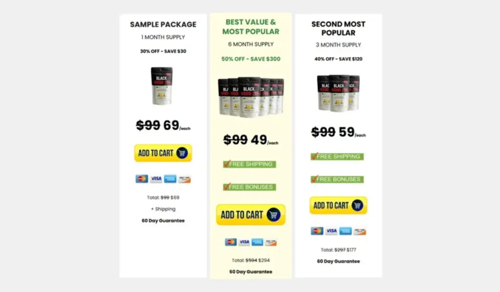 Black Wood Tea Price